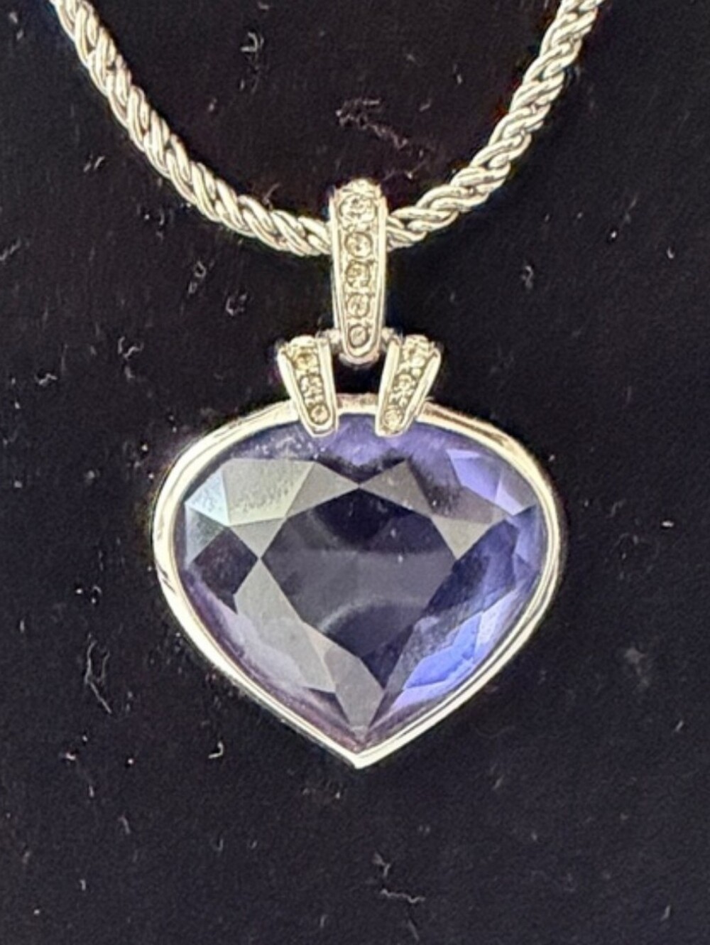 Heart-Shaped Purple Crystal Pendant Necklace - Elegant Women's Jewelry Swarovski